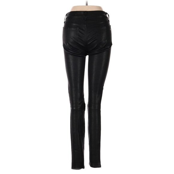 Rag & Bone Lamb Leather Skinny Jeans sz 25 Washed Black $1000 - Picture 11 of 11